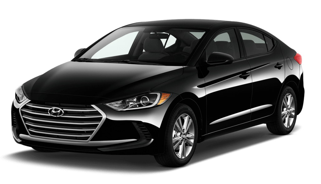 Black Hyundai Elantra sedan rental
